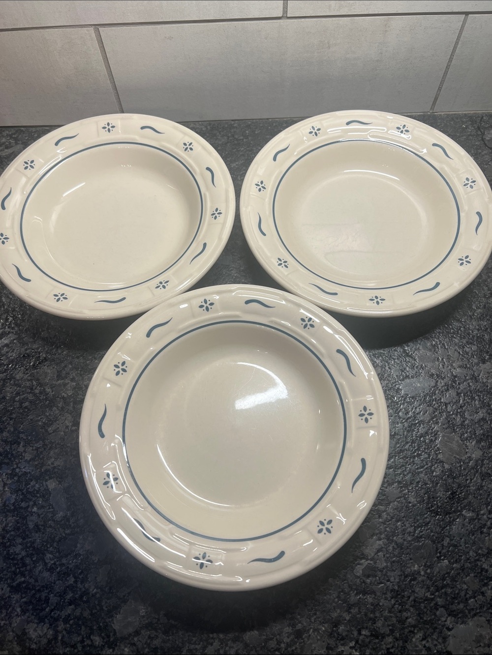 WOVEN TRADITIONS Longaberger ceramic Soup or salad Bowls. Set of 3